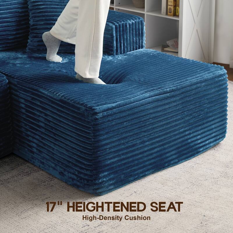 OVIOS 3 Piece Plush Sectional Non-Assembly Indoor Sofa