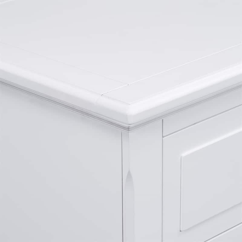 Three-Drawer Nightstand Storage Wood Cabinet