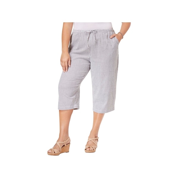 Shop Karen Scott Womens Plus Capri Pants Cotton Crop - Free Shipping On ...