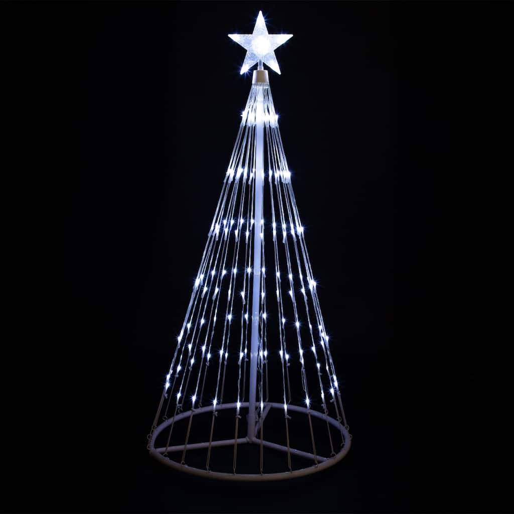 4' Pre-Lit White LED Show Cone Christmas Tree Yard Decor