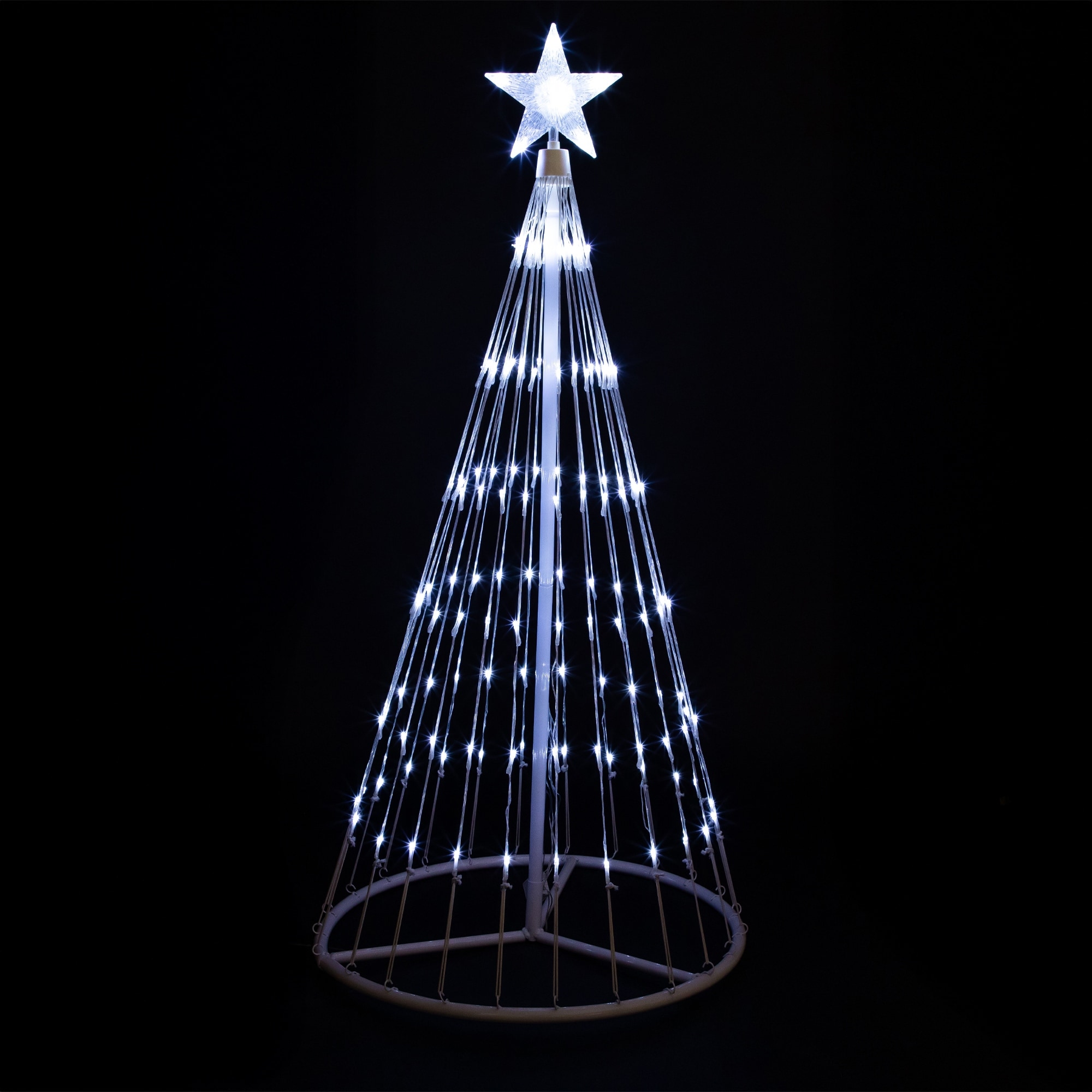 4' Pre-Lit White LED Show Cone Christmas Tree Yard Decor