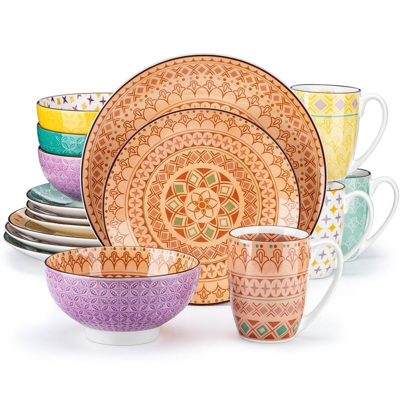 vancasso Casual Bohemia Porcelain Dinnerware Set - Tulip - 16 Piece