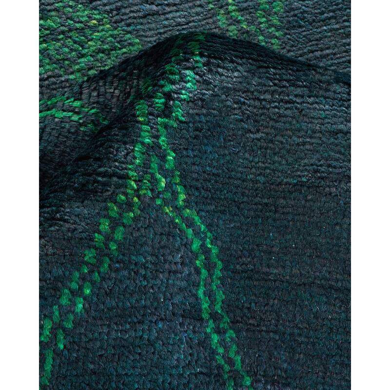 Overton Hand Knotted Wool Bohemian Overdyed Black Area Rug - 3' x 5'