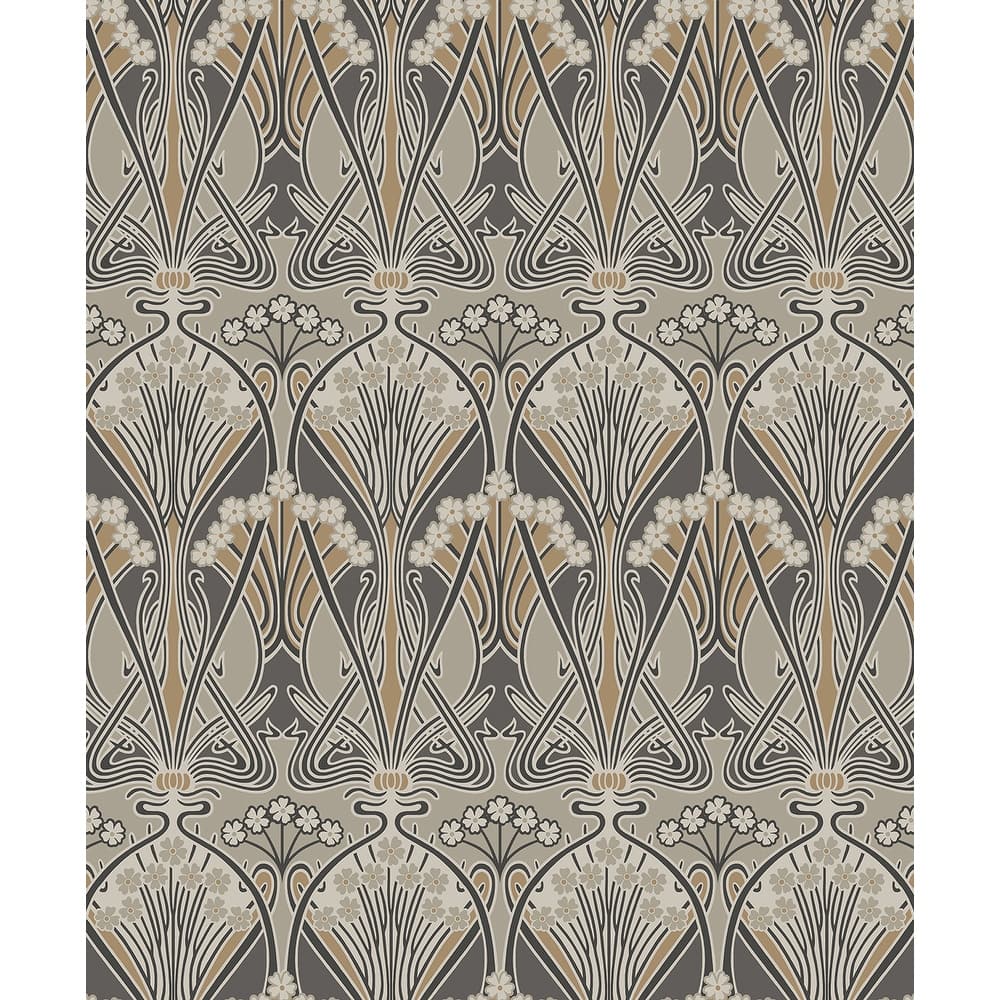 Seabrook Designs Dragonfly Damask Nonwoven Unpasted Wallpaper