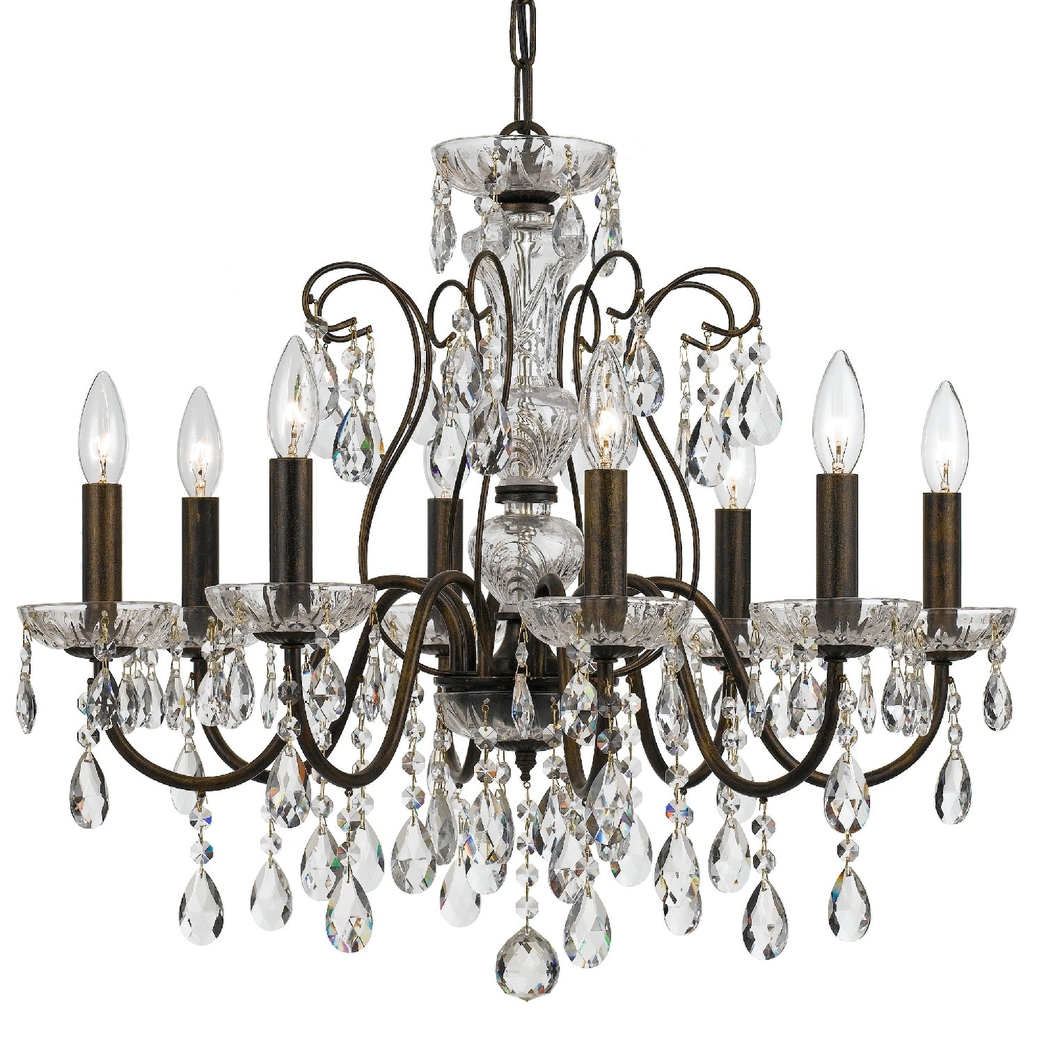 Butler Crystal 8 Light English Bronze Chandelier - 25.5'' W x 22'' H