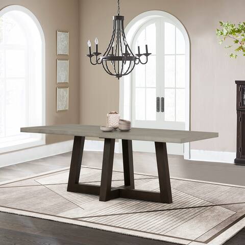 Elodie Grey Concrete and Dark Grey Oak Rectangle Dining Table