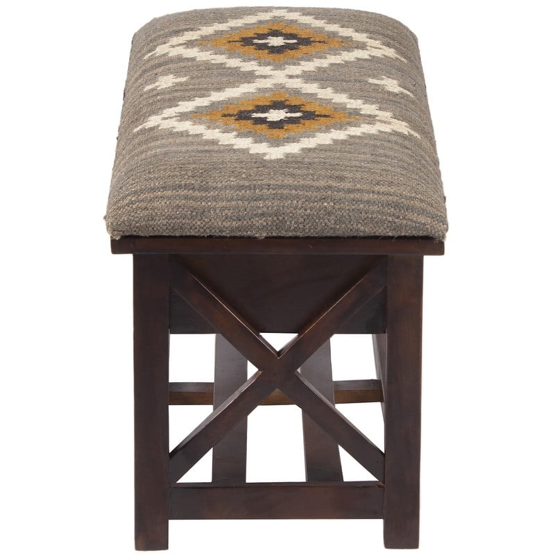 HERAT ORIENTAL Handmade Kilim Upholstered Storage Bench