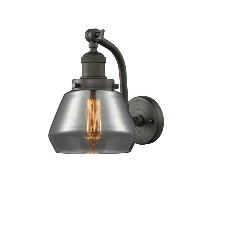 Innovations Lighting Fulton Single Light 12" Tall Wall Sconce - Oiled Rubbed Bronze / Smoked