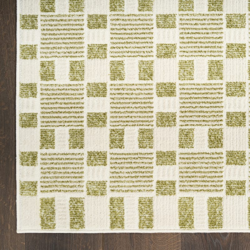 Nourison Nordic Indoor only Green Geometric Area Rug