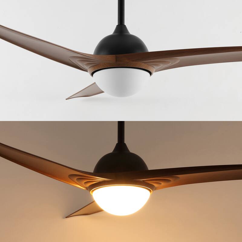 Aviator 52" 1-Light Industrial Iron/Plastic Mobile-App/Remote-Controlled 6-Speed Propeller LED Ceiling Fan, by JONATHAN Y