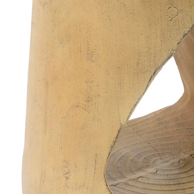 MGO Hollow Side table, Wood-like texture, Black Color