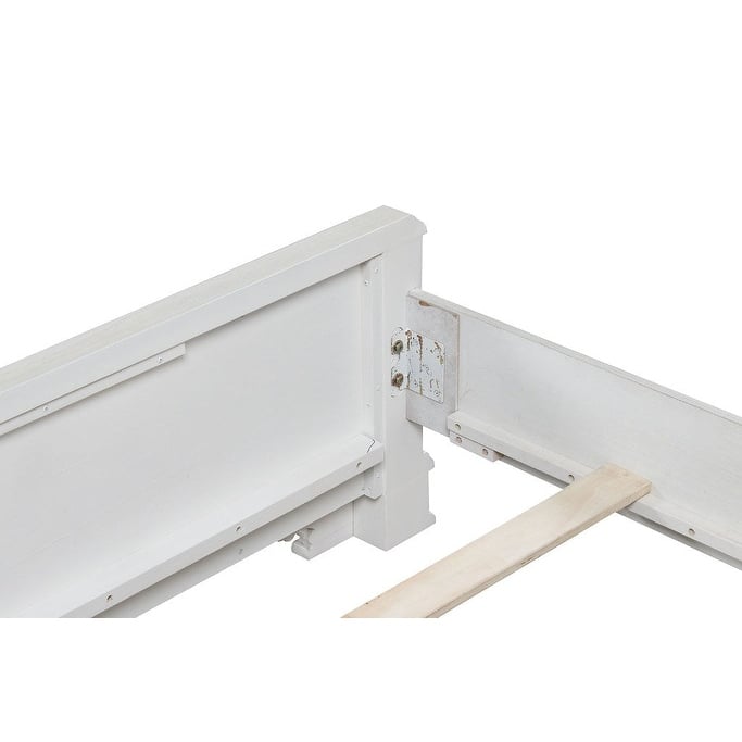 Royal Creamy White Finish 1PC Upholstered Bed