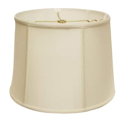 15" Ivory Throwback Drum Pongee Silk Lampshade - 15"x15"x10"