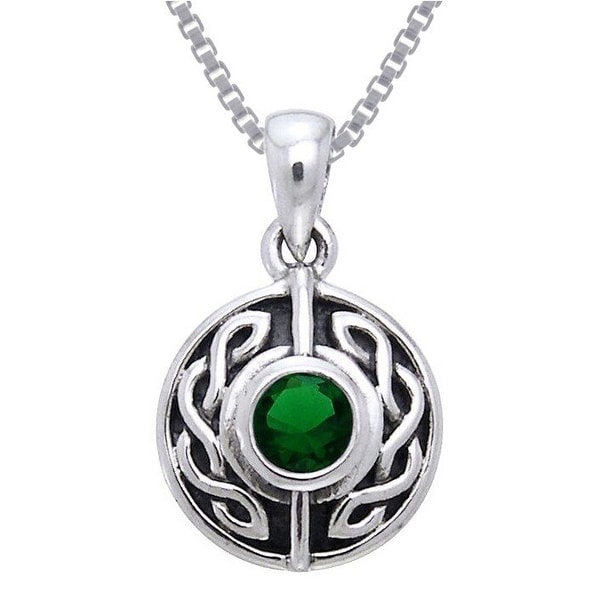 Sterling Silver Gemstone Celtic Knotwork Necklace. Opens flyout.