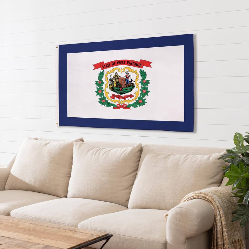 State of West Virginia Double Sided Estate Flag w/ 2 Grommets, 3'x5'