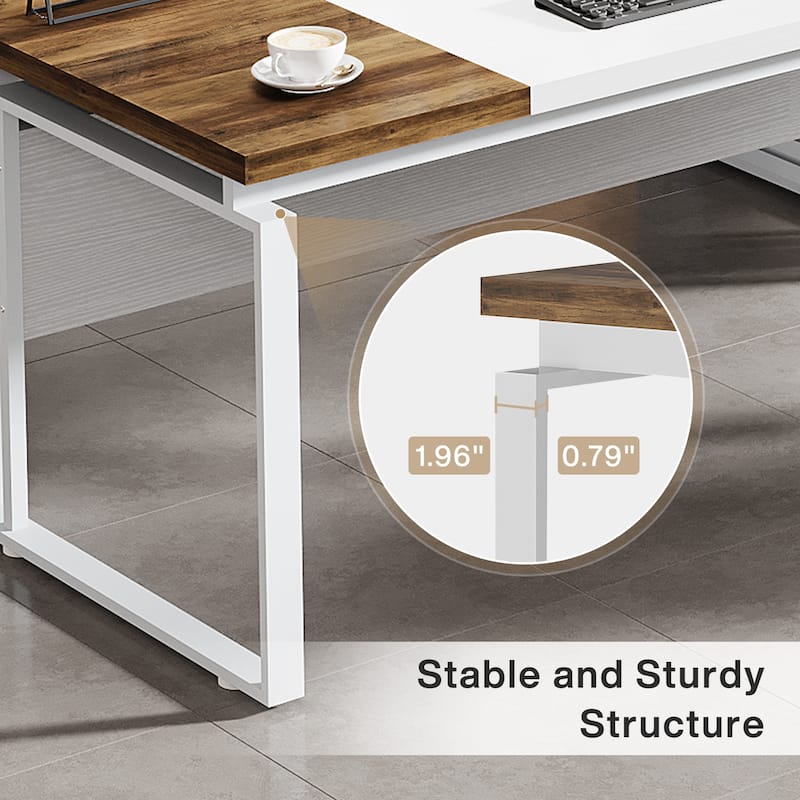 63 Inch Computer Desk Home Office Desk for Workstation (Only Table)