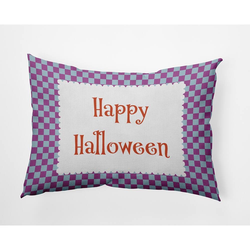 Halloween Happy Halloween Checks Accent Pillow