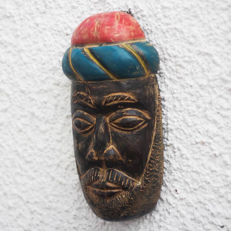 Novica Handmade Zacchaeus African Wood Mask