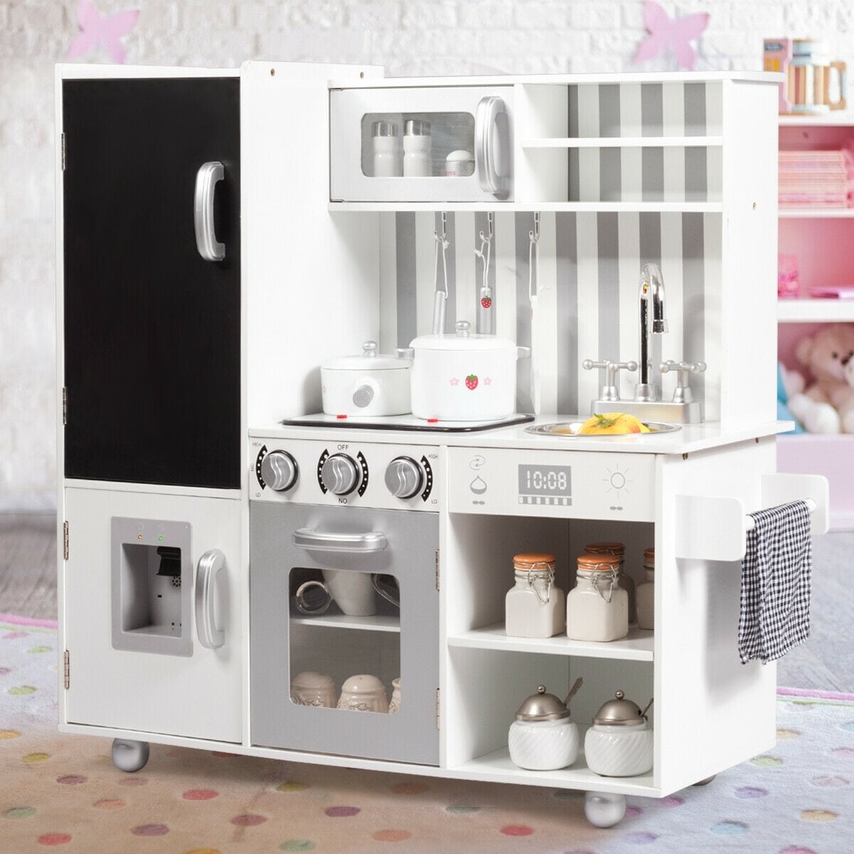 Imaginative Wooden Kitchen Playsets with Realistic Sound Effects
