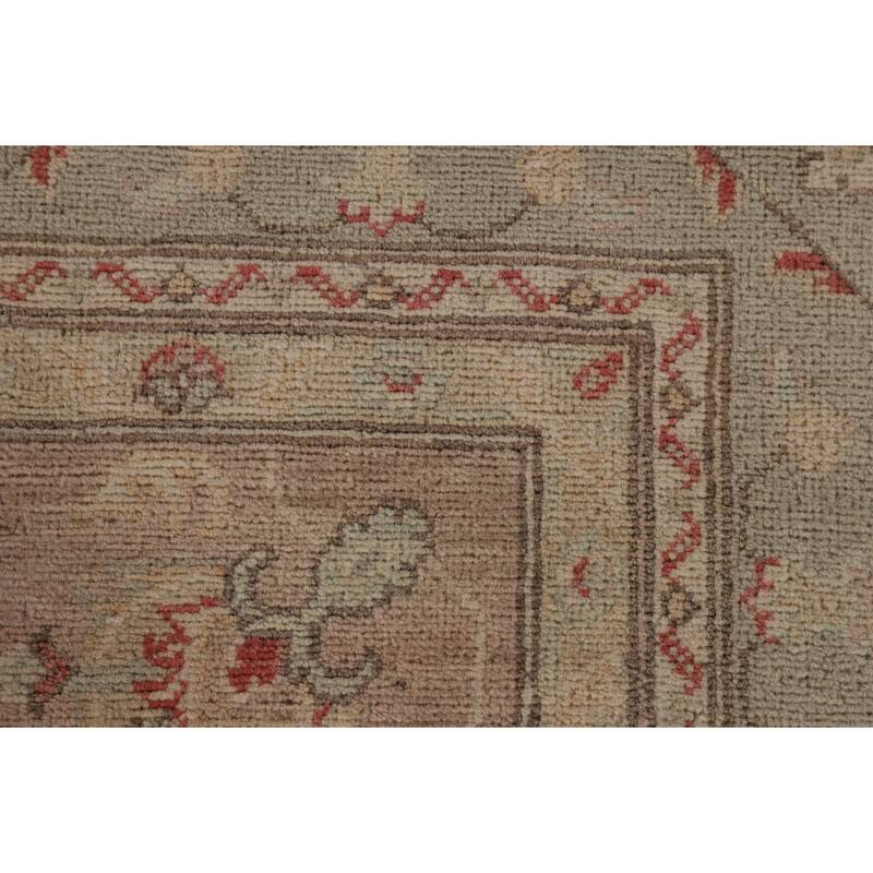 Earth Tone Oushak Oriental Area Rug Hand-Knotted Wool Carpet - 6'9" x 9'10"