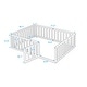 preview thumbnail 80 of 89, Kids Bed Wood Daybed Frame with Fence,Twin/ Full/Queen,White/Gray/Walnut/Natural