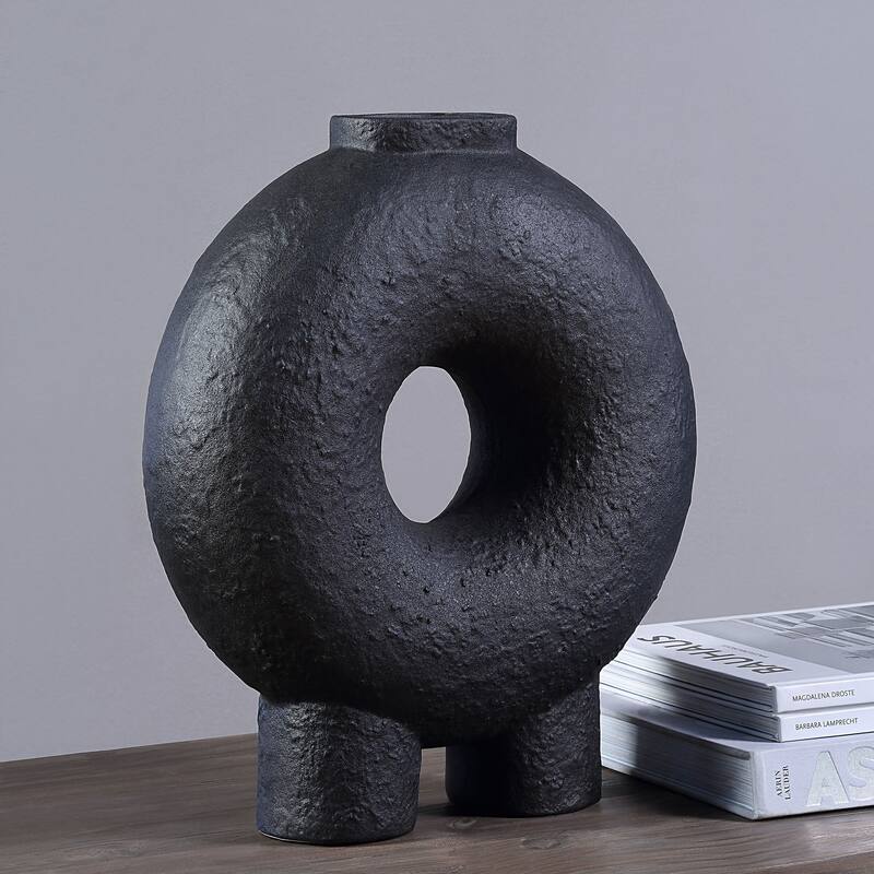 Renwil Ezra Indoor Ceramic Vase, Matte Black