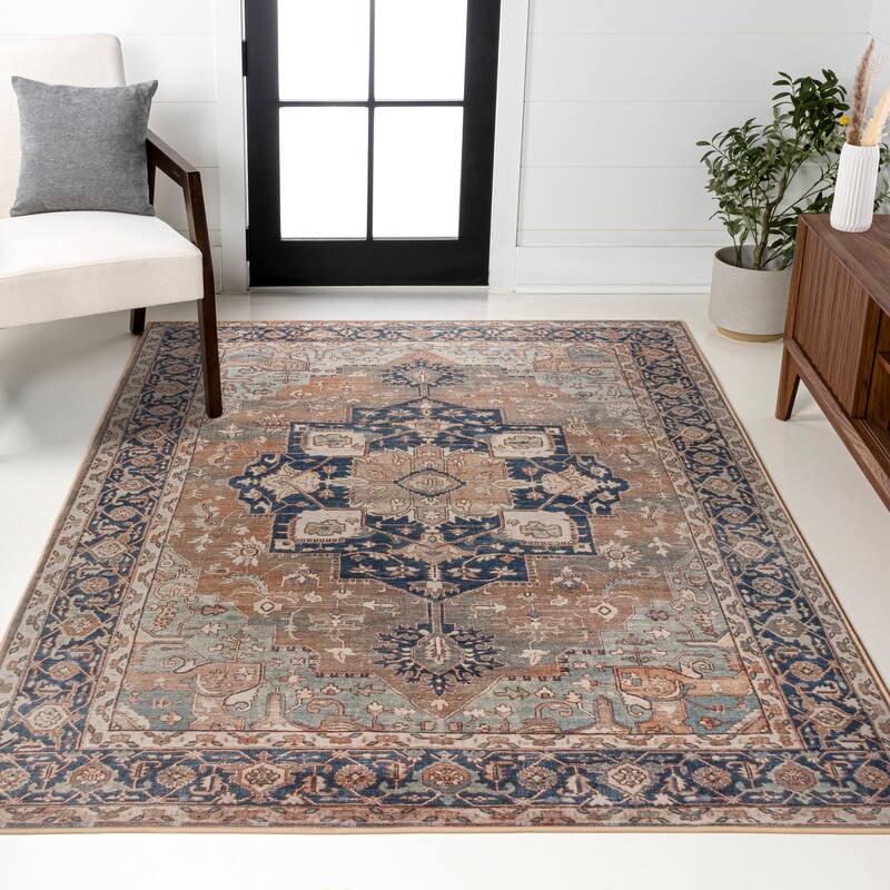JONATHAN Y Marrakesh Ornate Medallion Machine Washable Area Rug