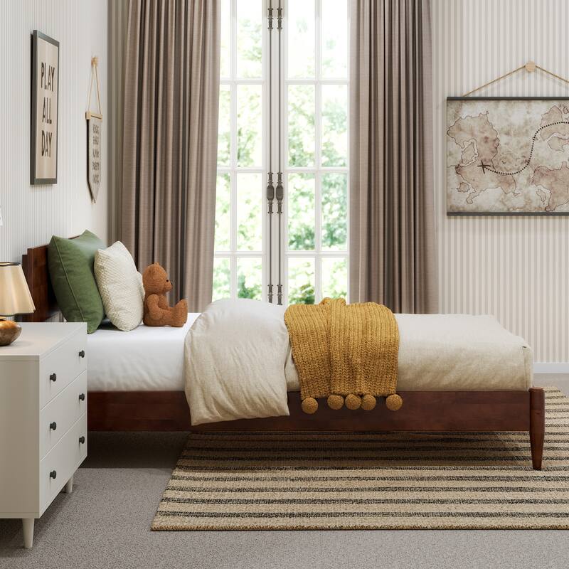 Aria Solid Wood Modern Low Profile Platform Bed