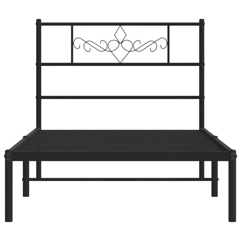 vidaXL 12 Inches Black Twin XL Metal Bed Frame No Mattress - 81.5" x 41.3" x 35.4"