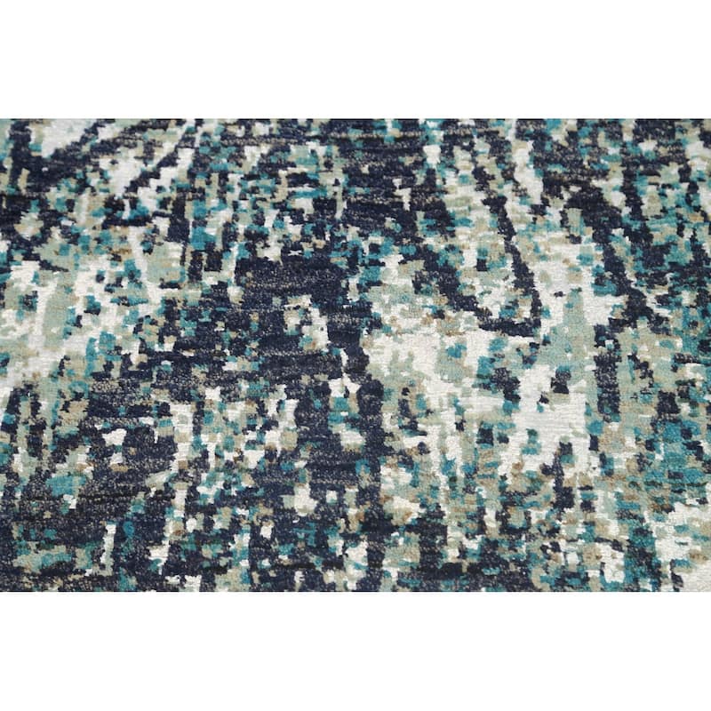Wool/ Silk Abstract Vegetable Dye Oriental Area Rug Hand-knotted - 6'0" x 8'10"
