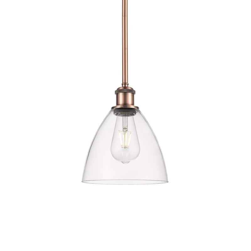 Innovations Lighting 516-1S-9-8 Bristol Pendant Bristol 8" Wide Mini - Antique Copper / Clear