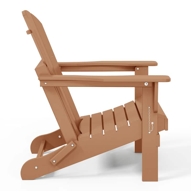 Polytrends Laguna Weather Resistant Outdoor Patio Folding Adirondack Chairs (Set of 4)