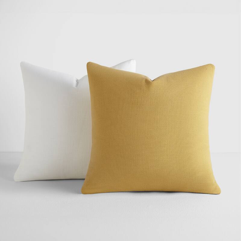 2-Pack Cotton Slub Decor Throw Pillows in Solids - Cream
