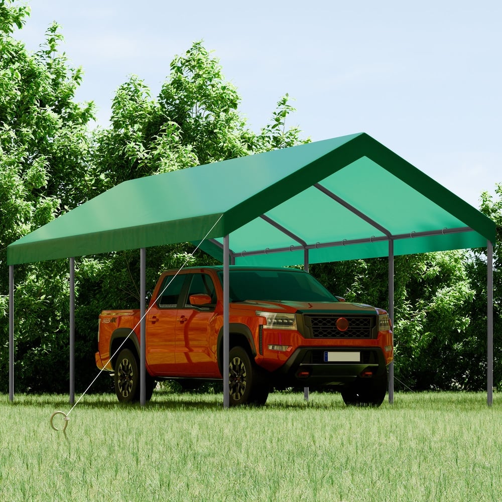 Futzca 10x20ft Heavy Duty Carport with UV Resistant Canopy