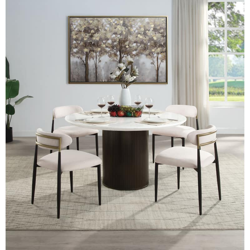 ACME Jaramillo Side Chair (Set-2), Black Fabric & Black Finish