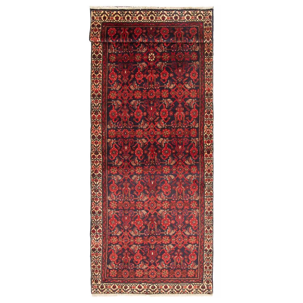 ECARPETGALLERY Hand-knotted Andelz Navy Wool Rug - 3'6 x 10'1