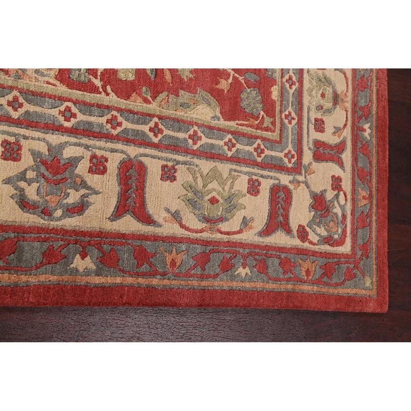 Vegetable Dye Nepalese Oriental Area Rug Hand-knotted Wool Carpet - 6'1" x 9'4"
