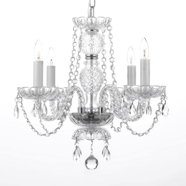 Swag Plug In Authentic All Crystal Chandelier Lighting H17 x W17