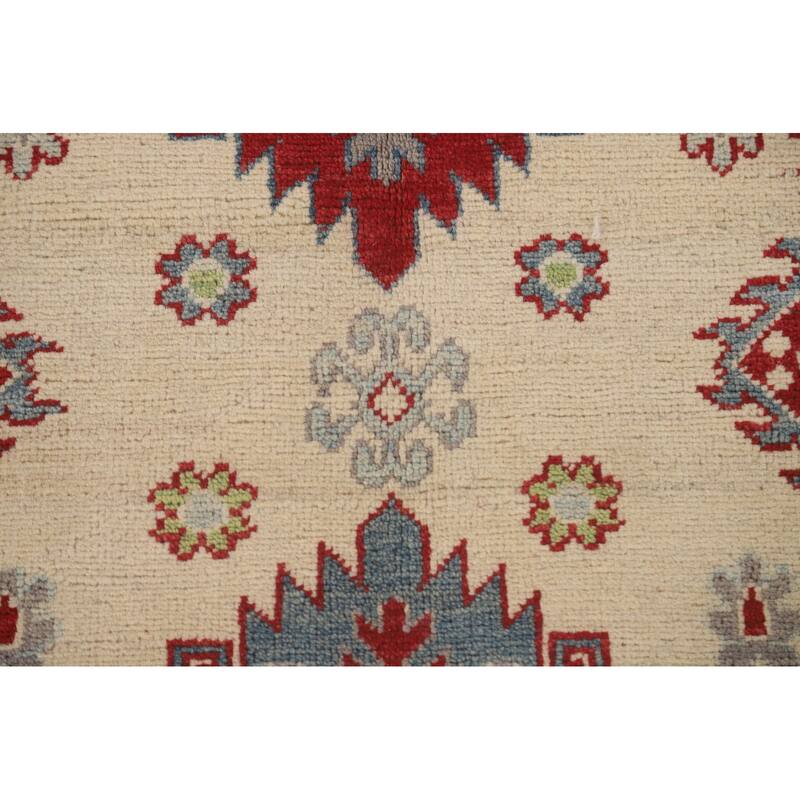 Traditional Beige Kazak Area Rug Handmade Wool Carpet - 6'8" x 9'8"