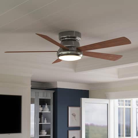 Luxury Traditional Indoor Ceiling Fan, 11.6"H x 52"W, with Transitional Style, Brushed Nickel Finish, by Urban Ambiance