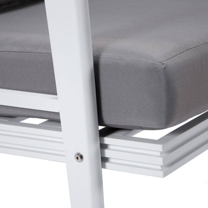 Walbrooke Polyester Upholstered Aluminum Frame Outdoor Loveseat with Powder-Coated Finish and Removable Cushion Covers - 56.69