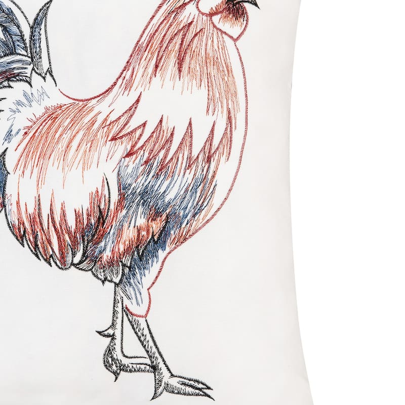 18" x 18" Rooster Strut Indoor / Outdoor Embroidered Throw Pillow