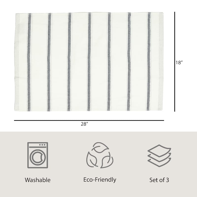 Nautica Home 100% Cotton Navy 18 in. x 28 in. Kitchen Towels (3 Piece Set)