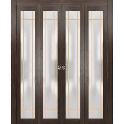 Double Bi-fold Doors Planum 2113 Chocolate Ash Sturdy Tracks