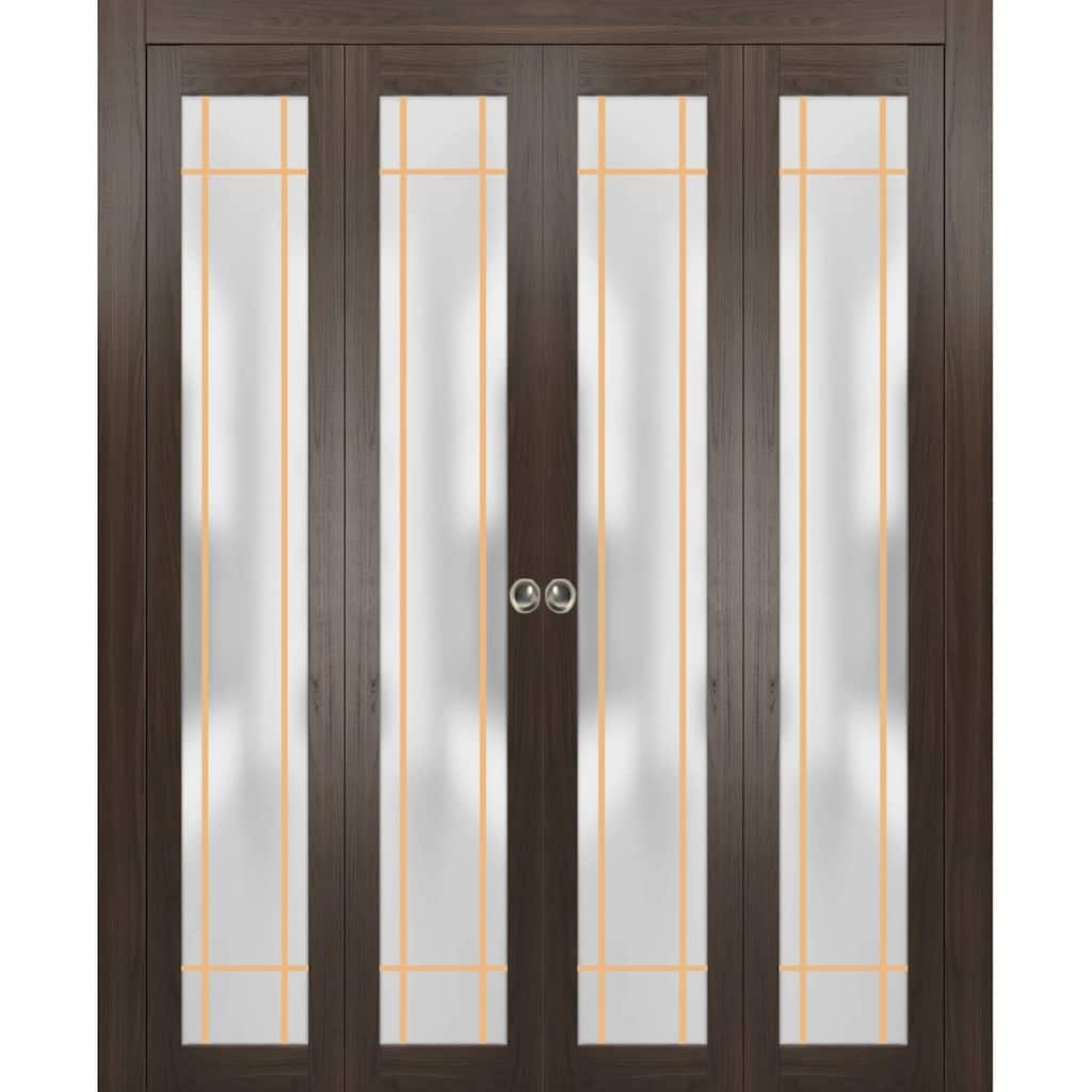 Double Bi-fold Doors Planum 2113 Chocolate Ash Sturdy Tracks