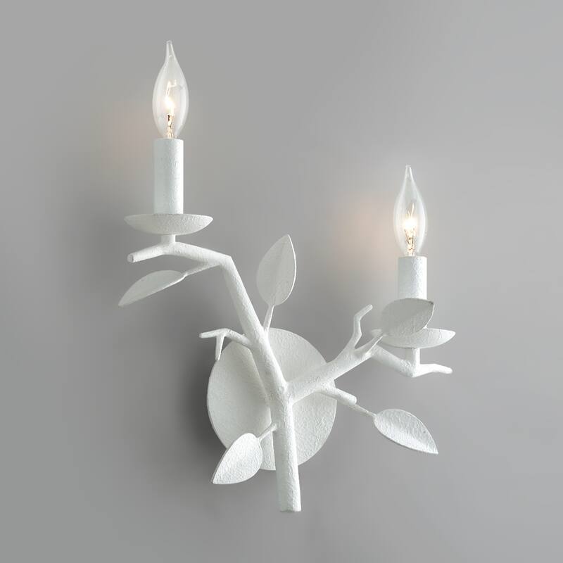 Aubrey 2-light Gesso White Wall Sconce