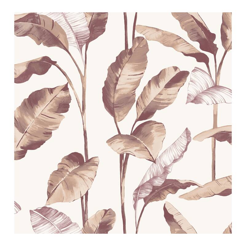 Mauve Banana Leaf Peel & Stick Wallpaper