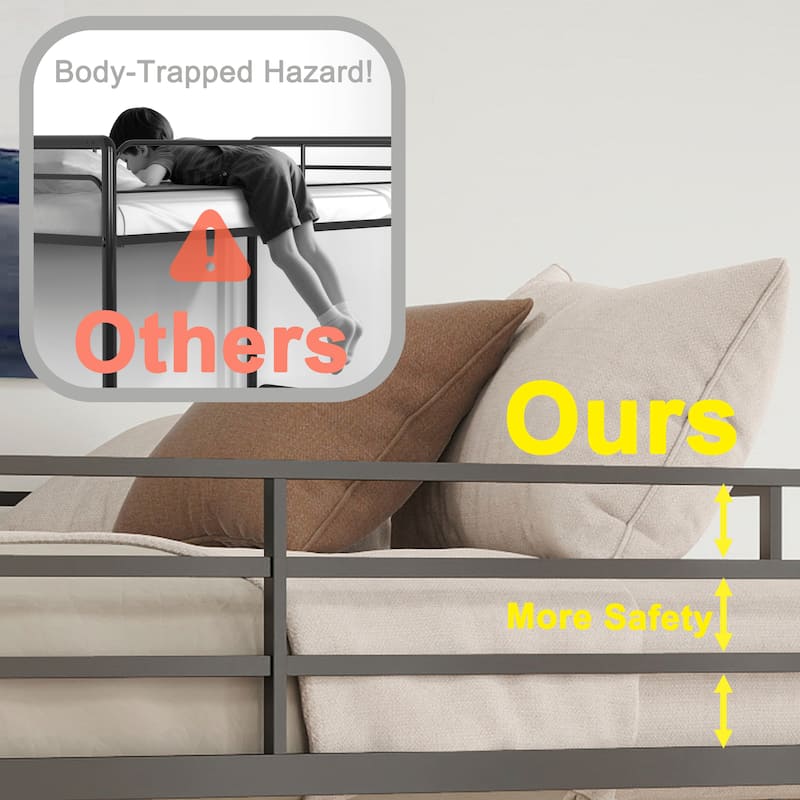 Sturdy Twin Over Twin Bunk Bed Metal Black for Kids and Adult,Twin Over Twin Bunk Bed,Beds for Bedroom