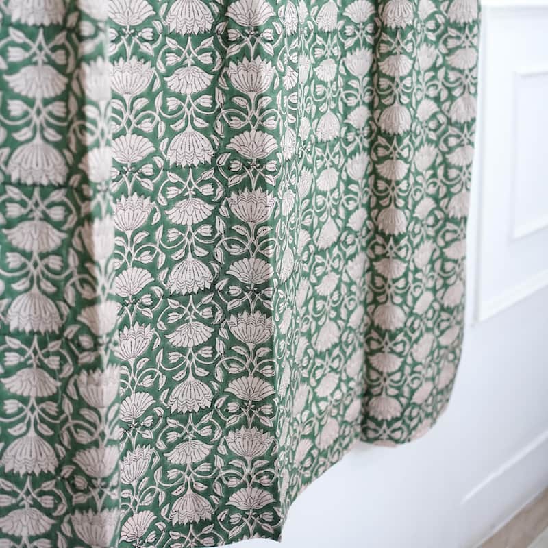 Fabdivine Handmade Block Print Viscose Linen Gift Home Decorative Accent Vintage Curtain or Drape