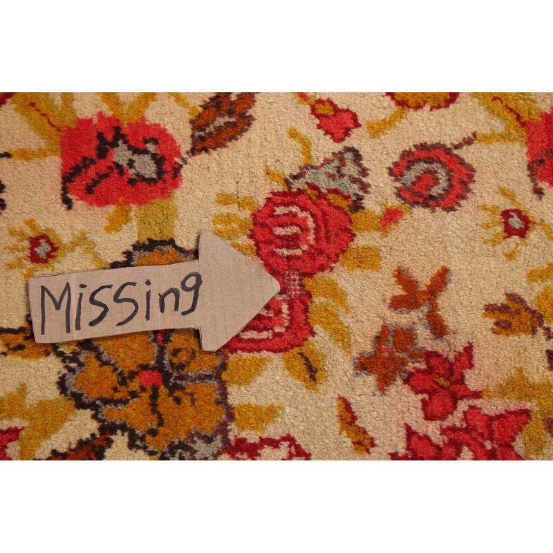 Antique Floral Kerman Persian Area Rug Hand-knotted Wool Carpet - 3'4" x 6'4"